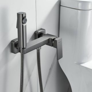 Гигиенический душ со смесителем Shevanik S9605T-1 оружейная сталь